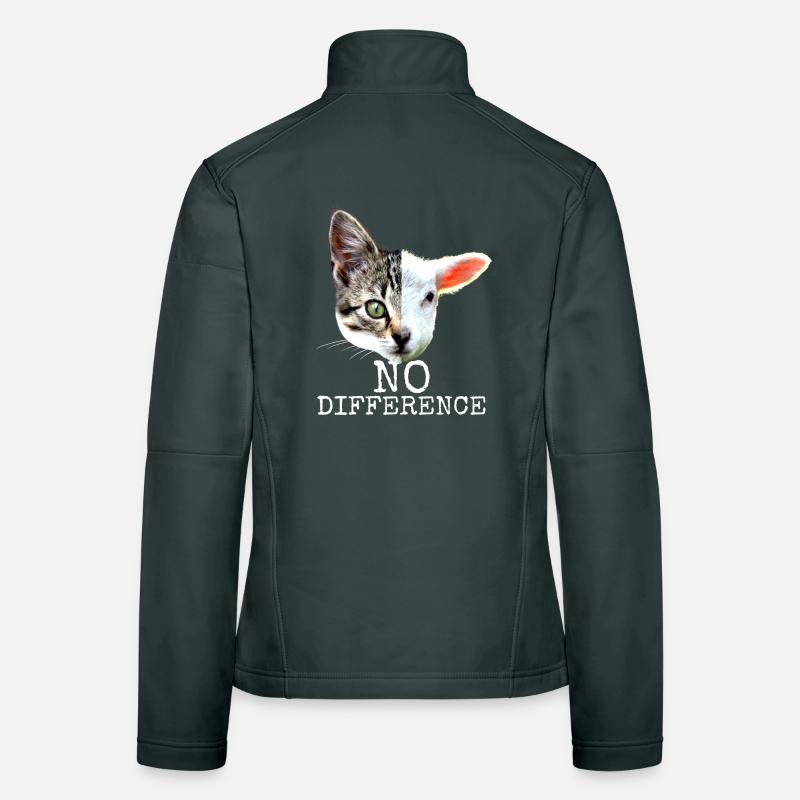 No Difference Pro Vegan Saying Vegetarian Cats Women's Softshell Jacket