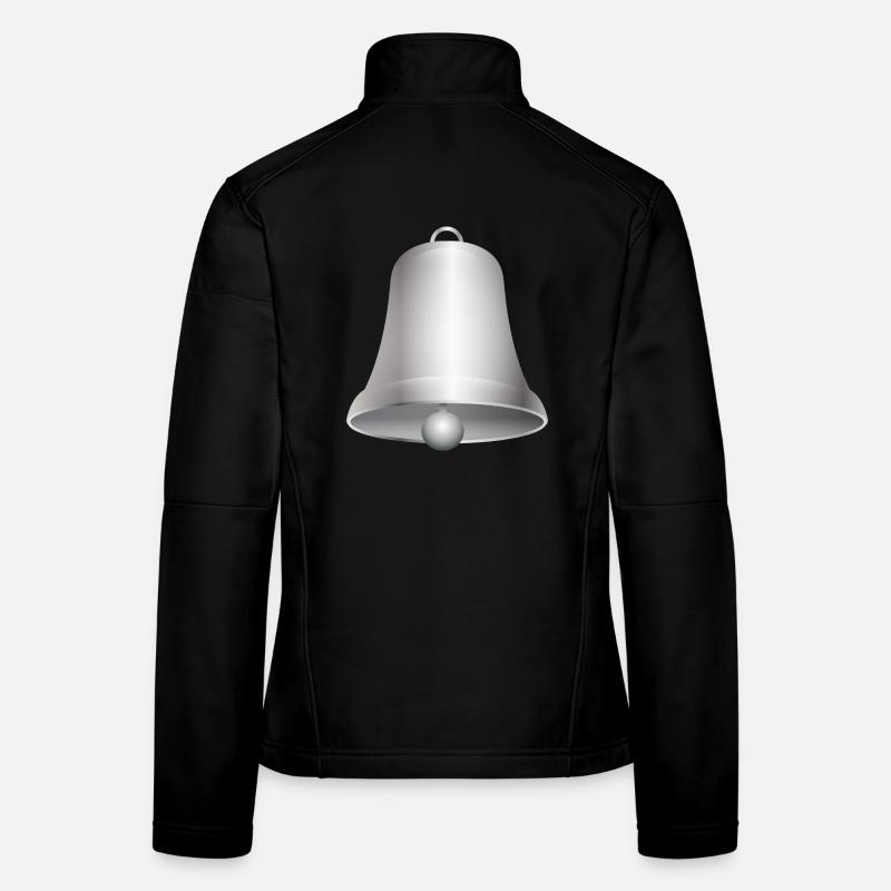 große silberfarbene Kirchen Glocke oder Glöckchen - Frauen Softshelljacke - Schwarz
