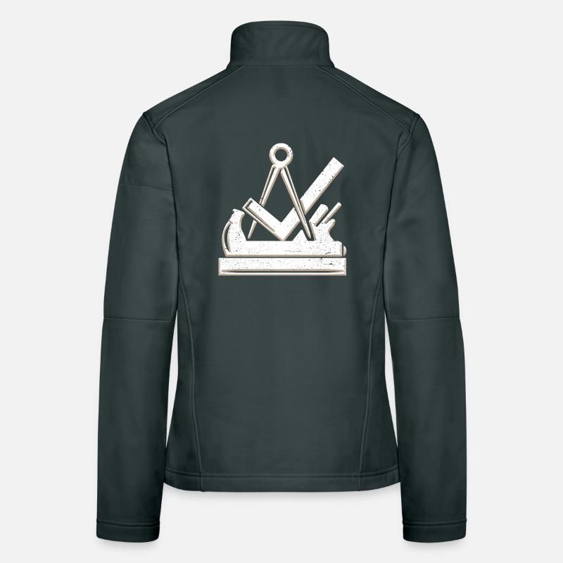 Carpenter et menuisier symbole de guilde 3D grunge utilisé Veste en tissu softshell Femme
