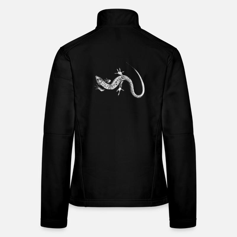 Graue Eidechse Schwarzweiß Muster Frauen Softshelljacke