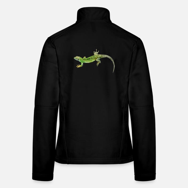 Gecko Green Pattern - Women's Softshell Jacket - black