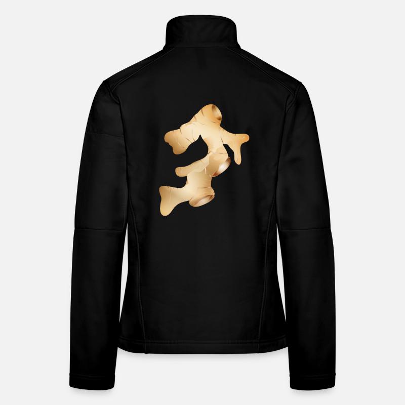 schöne glänzend frische Ingwer Knolle Frauen Softshelljacke