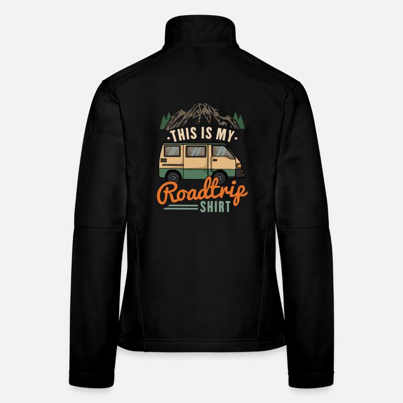 Wohnmobil Camping Road Trip - Frauen Softshelljacke - Schwarz