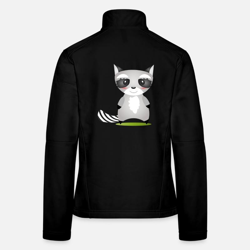 mignon raton laveur dans un style bande dessinée à aimer Veste en tissu softshell Femme