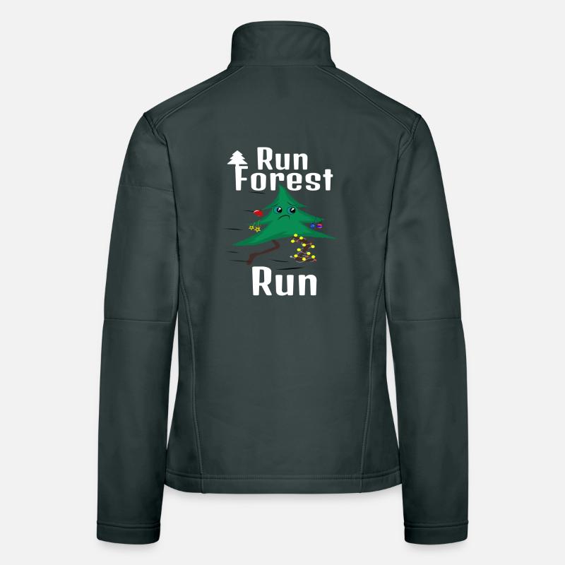 Run Forest Run! Christmas tree Women's Softshell Jacket