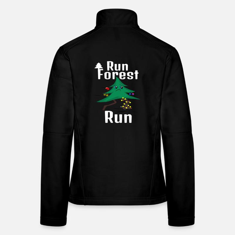 Run Forest Run! Christmas tree - Women's Softshell Jacket - black