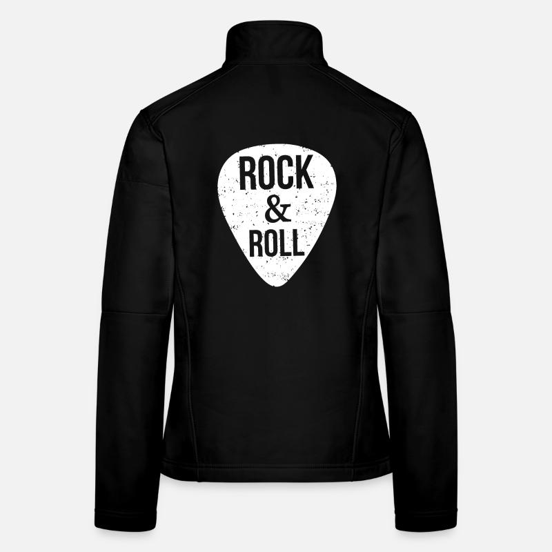 Rock and roll, guitar pick Women's Softshell Jacket