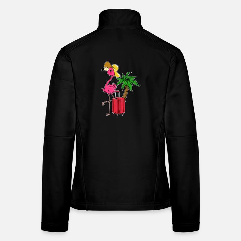 Flamingo Vacation Vacation Palms Voyage dans les Caraïbes Veste en tissu softshell Femme