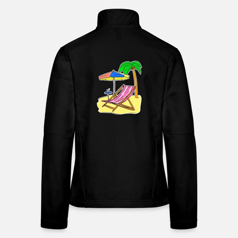 Sun Sea Beach Summer Palm Trees Relax Vacances Veste en tissu softshell Femme