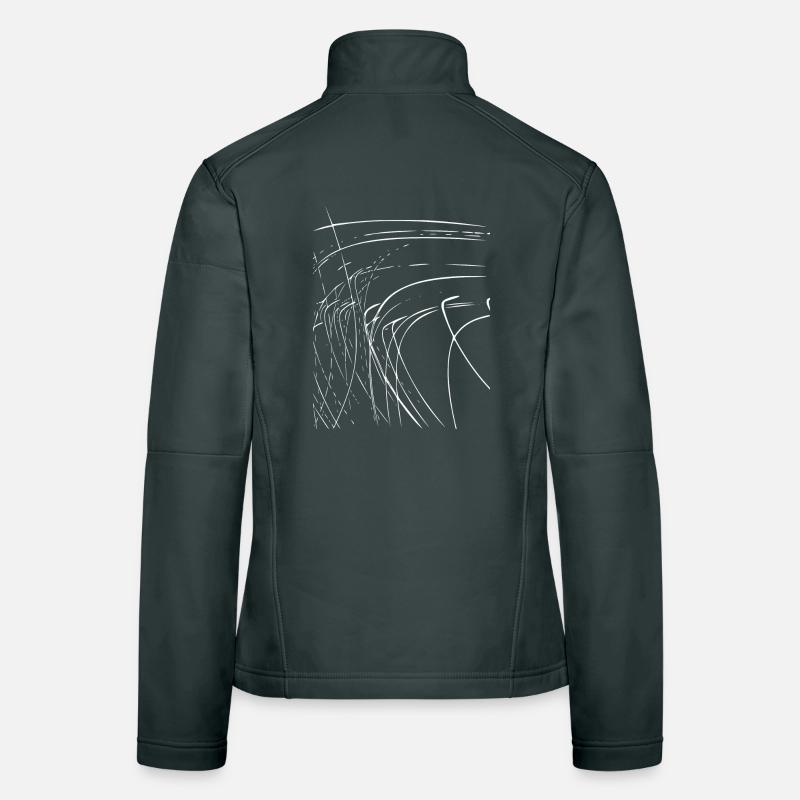 Abstract lines / white / line / pattern Women's Softshell Jacket