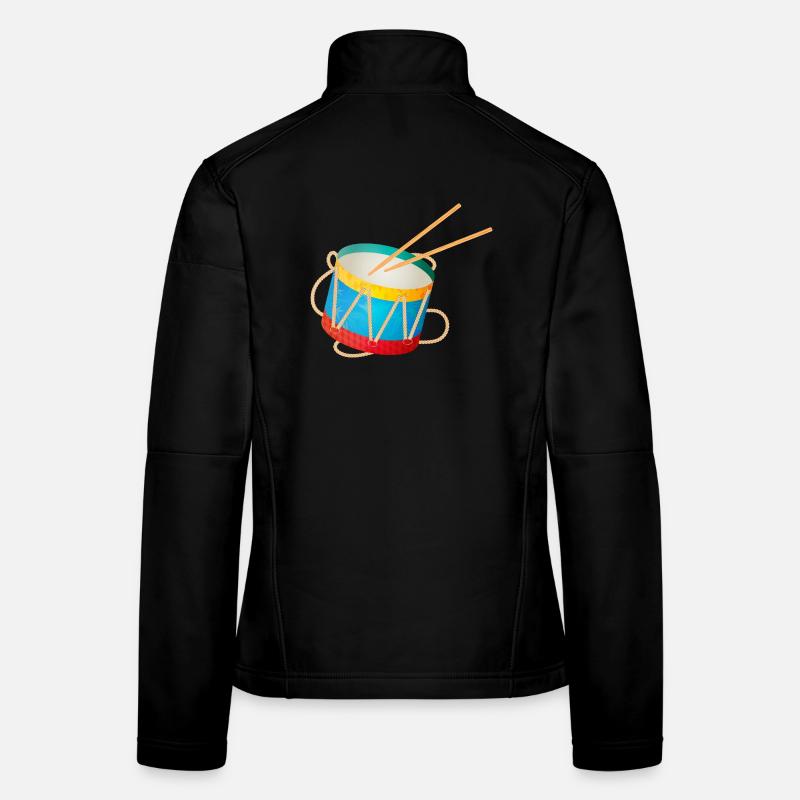 colorful drum for children with drumsticks Women's Softshell Jacket