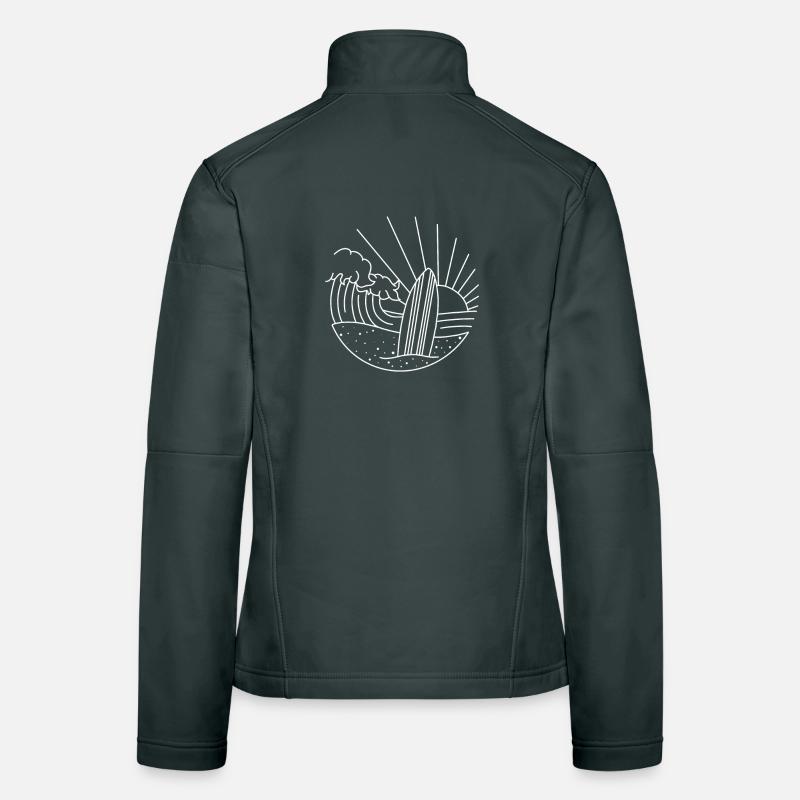 Surfboard waves sunrise Women's Softshell Jacket
