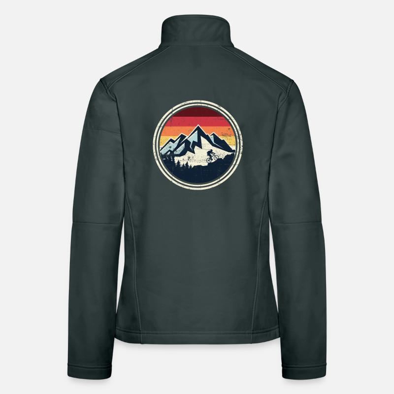 Silhouette rétro Ridge Mountain Biker Veste en tissu softshell Femme
