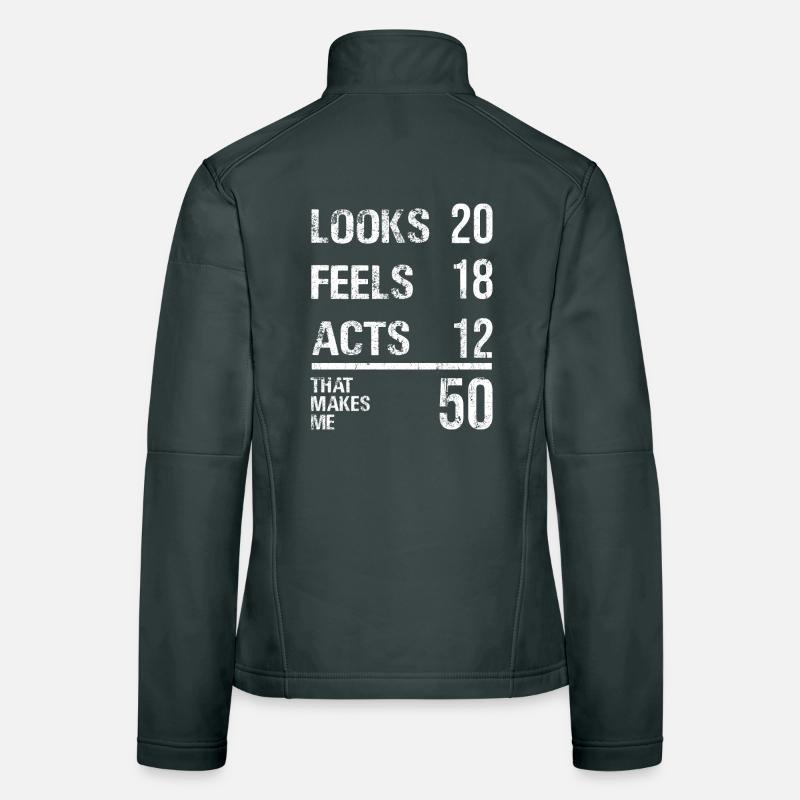 Bold Distressed Numeral Quote Tee Women's Softshell Jacket