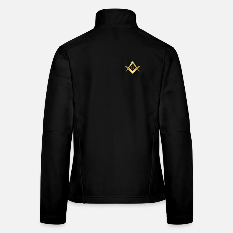 Masonic symbol angle compass gold freemasonry Women's Softshell Jacket
