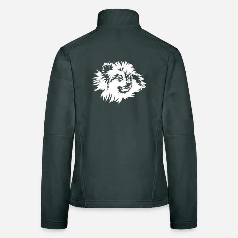 Zwergspitz Head "Black Edition" Women's Softshell Jacket
