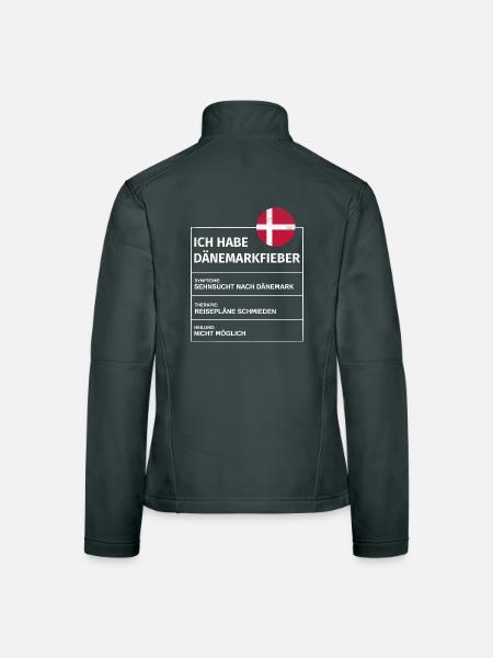 Ich habe Dänemarkfieber Spruch Danmark - Frauen Softshelljacke - Schwarz - Hinten