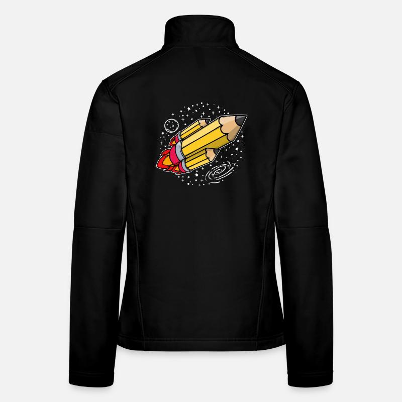 Schule Schulbeginn Bleistift Rakete Schulstart - Frauen Softshelljacke - Schwarz