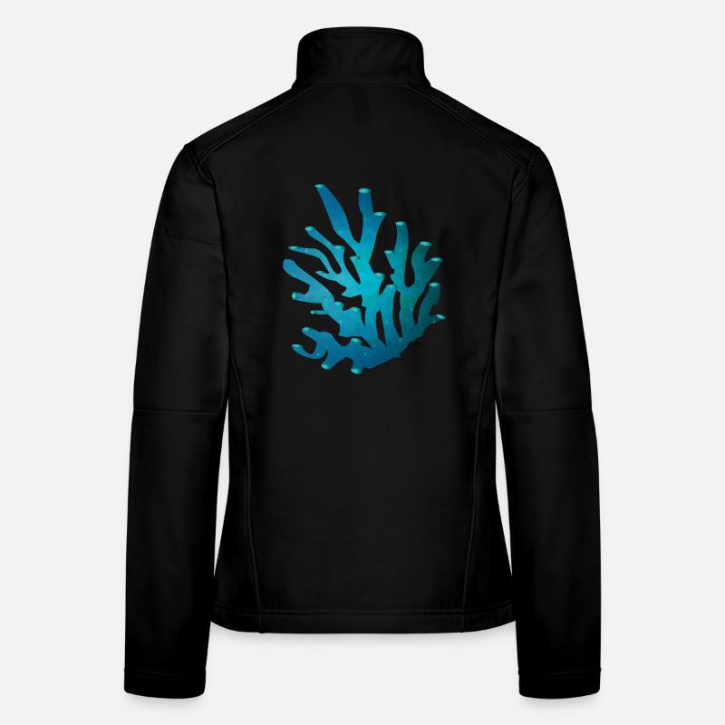 bläuliche Koralle Frauen Softshelljacke