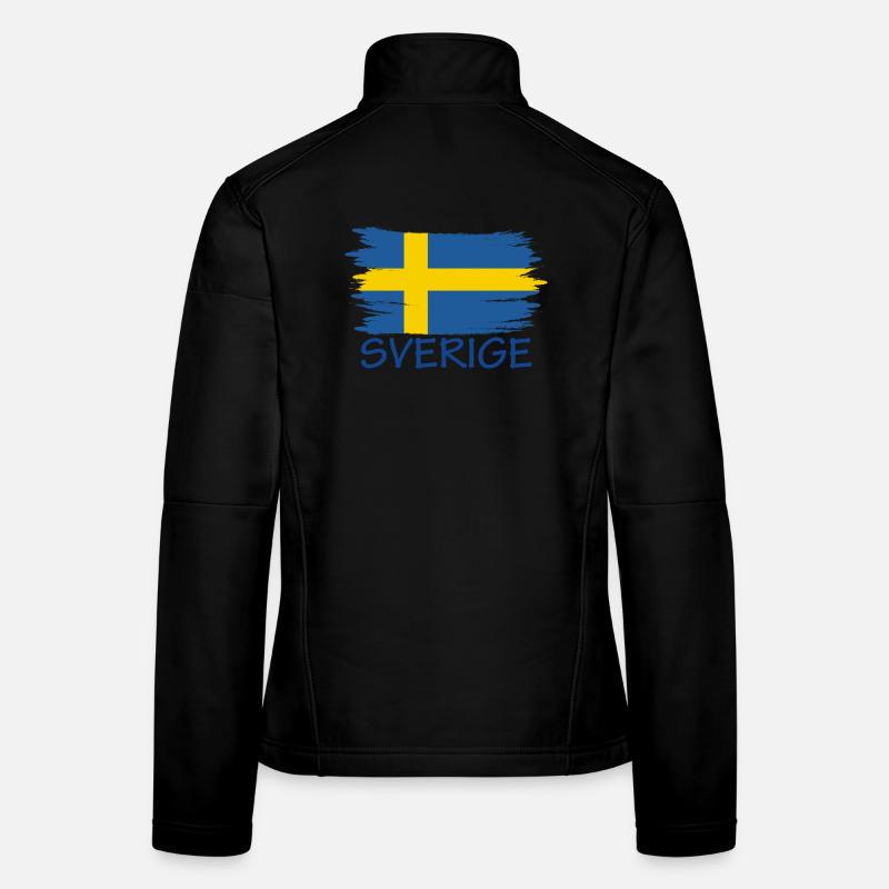 Sverige Suède Suède Conception du drapeau de la Suède Veste en tissu softshell Femme
