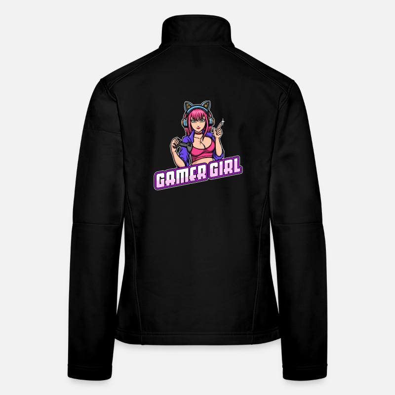 Gamer Königin Headset Controller Zocker Frauen Softshelljacke