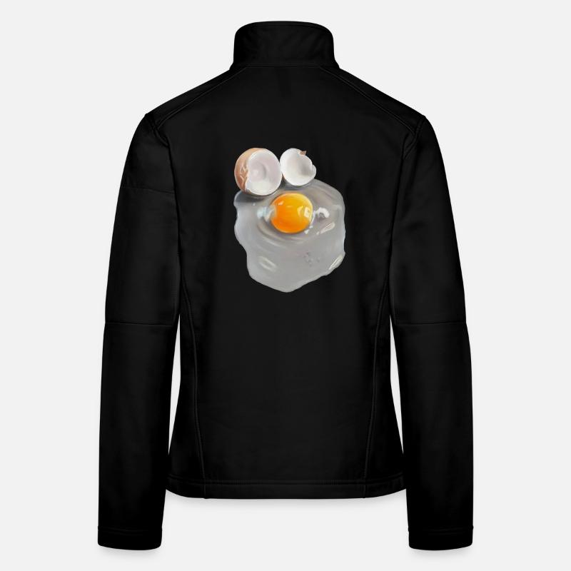 Eierbild im Grau-Abstrakt - Frauen Softshelljacke - Schwarz