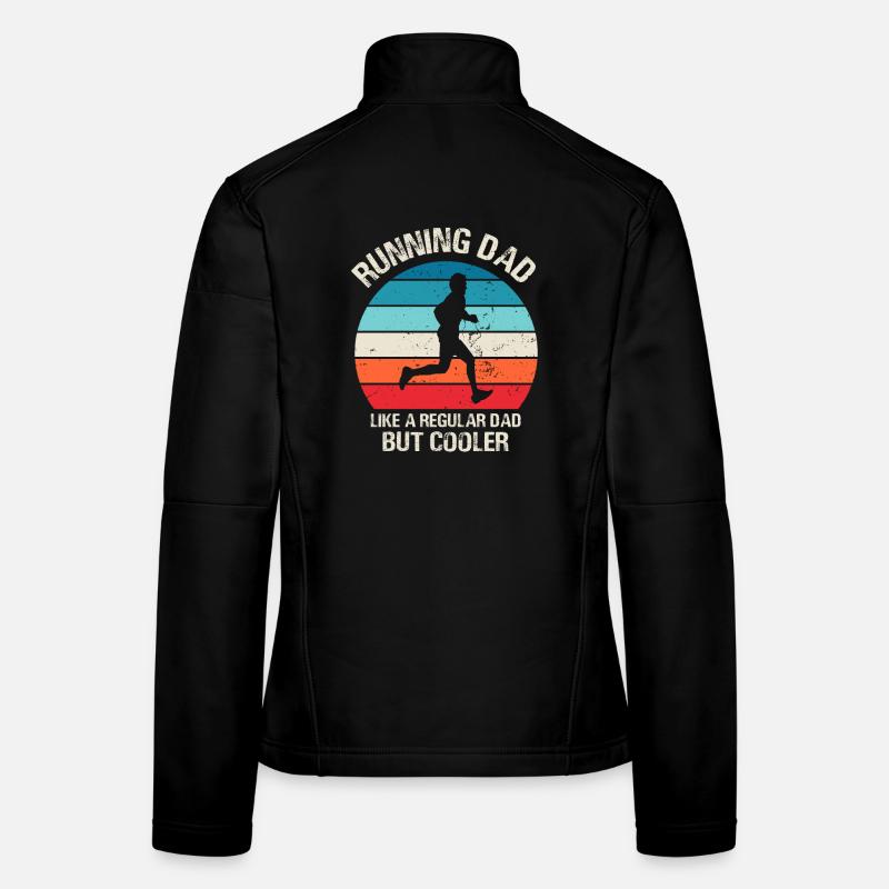Running Dad Funny Marathon Runner Vintage Women's Softshell Jacket