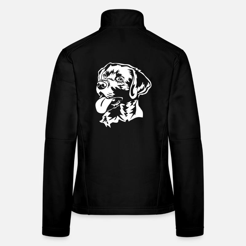 Labrador Kopf "Black Edition" Frauen Softshelljacke
