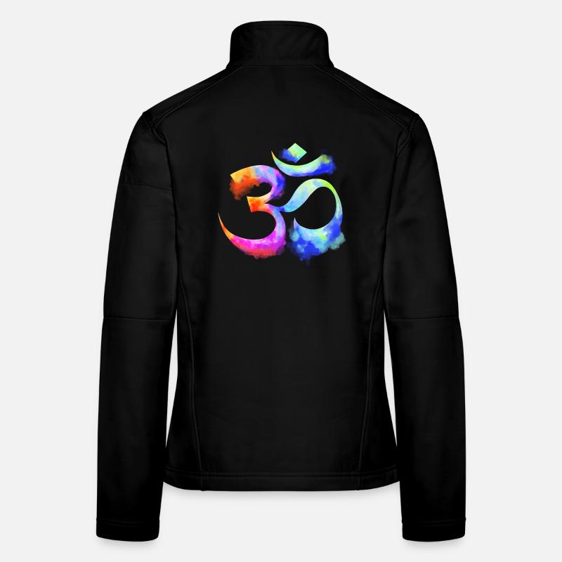 Om arcenciel Aquarell - Frauen Softshelljacke - Schwarz