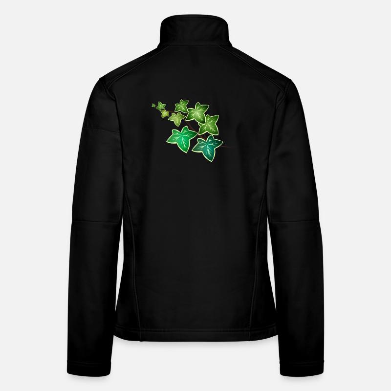 Efeu Ranke mit weißem Rand - Weißgrüner Efeu Frauen Softshelljacke