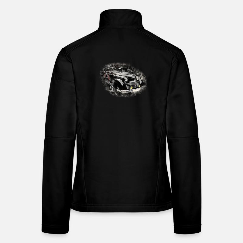 Nostalgic Old American Dream Car Women's Softshell Jacket