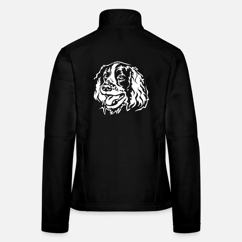 Englischer Springer Spaniel Kopf "Black Edition" Frauen Softshelljacke