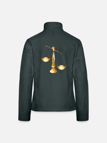two scales on a beam with stand - Women's Softshell Jacket - black - Back