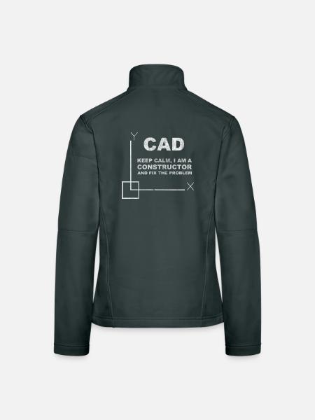 CAD Keep Calm Constructor Engineering - Frauen Softshelljacke - Schwarz - Hinten