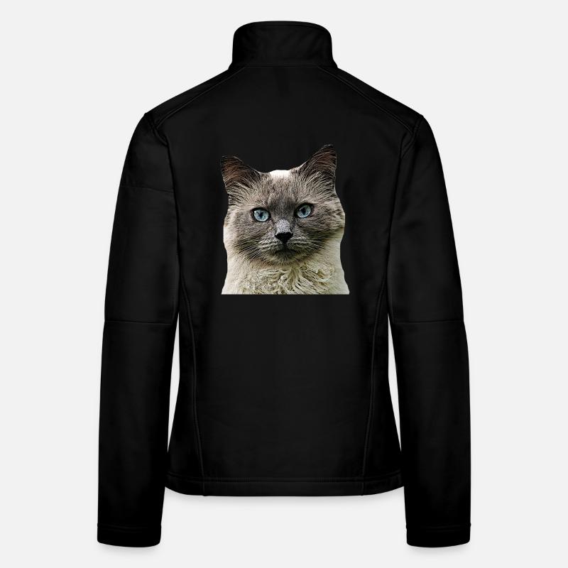 Katze Katzen cat Cats Katzenkopf Frauen Softshelljacke
