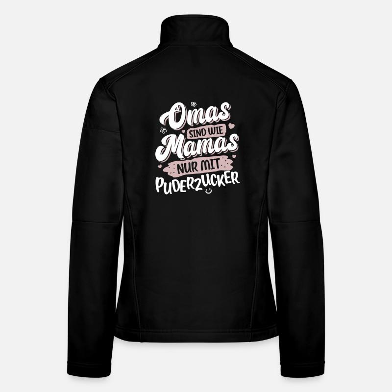 Omas Sind Wie Mamas Nur Mit Puderzucker - Frauen Softshelljacke - Schwarz
