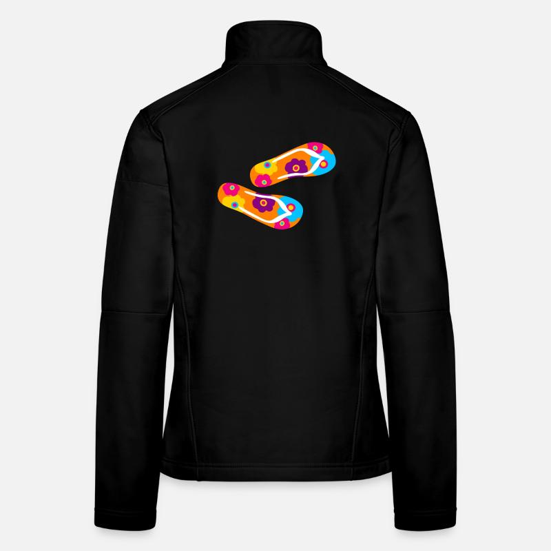 Flip Flops Latent Fleur Fleur Fleur Fleurs colorées Veste en tissu softshell Femme