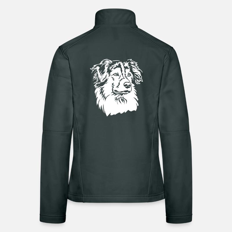 Australian Shepherd Head "Black Edition" Women's Softshell Jacket