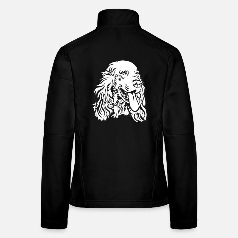 Cocker Spaniel Kopf "Black Edition" Frauen Softshelljacke