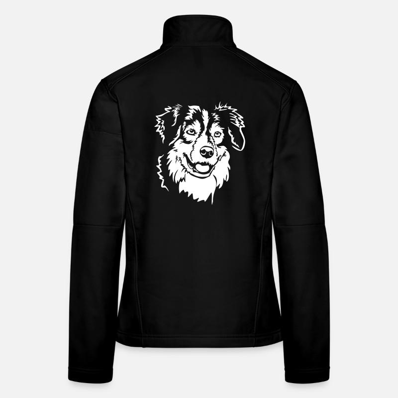 Australian Shepherd Kopf "Black Edition" Frauen Softshelljacke
