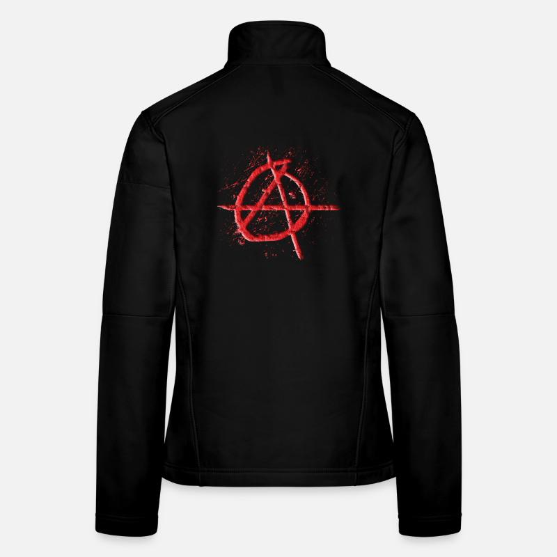 Icône d’anarchie cool en 3D-look pour Antifa Punk Veste en tissu softshell Femme