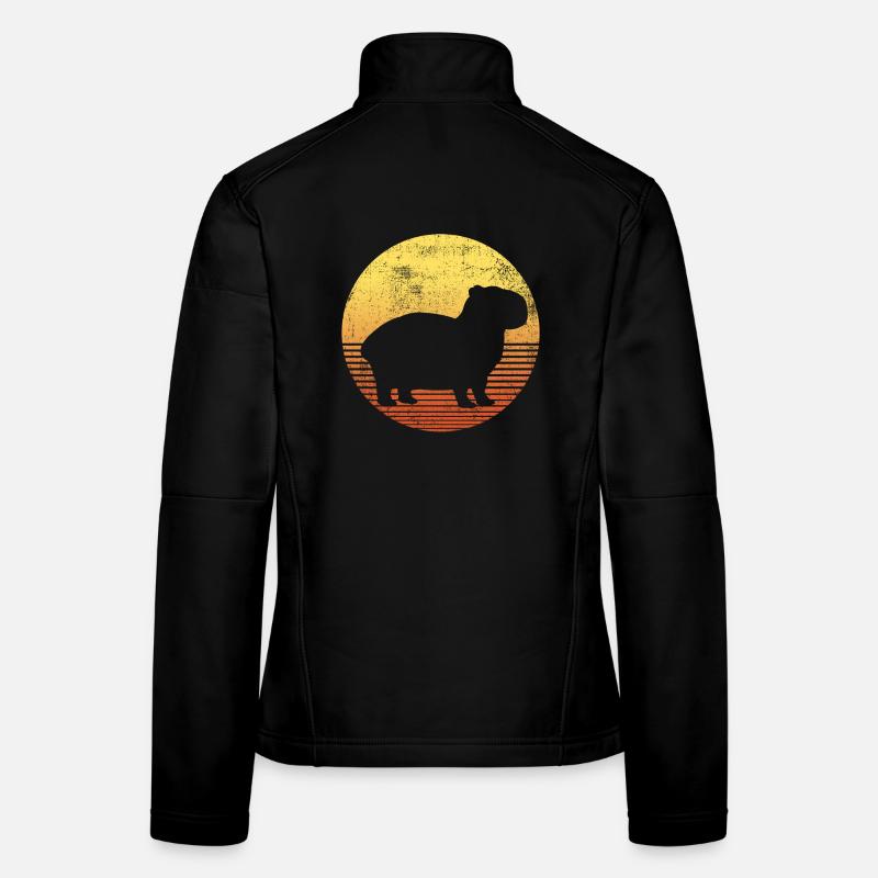 Capybara Vintage - Frauen Softshelljacke - Schwarz
