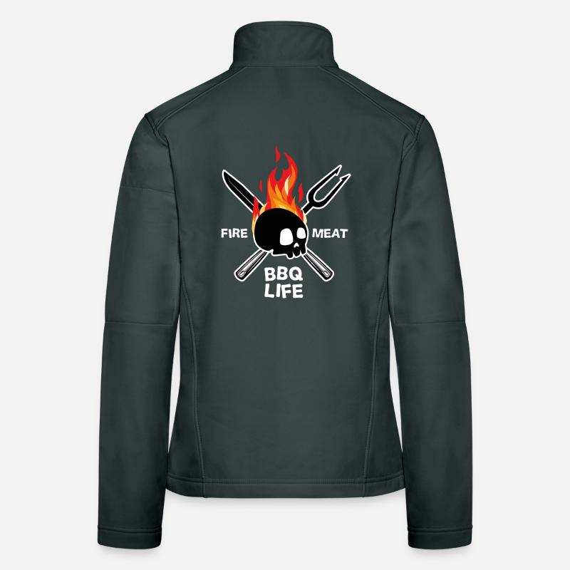 Barbecue BBQ Life Skull Gift Kitchen Women's Softshell Jacket