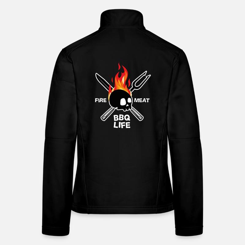 Barbecue BBQ Life Skull Gift Kitchen Women's Softshell Jacket