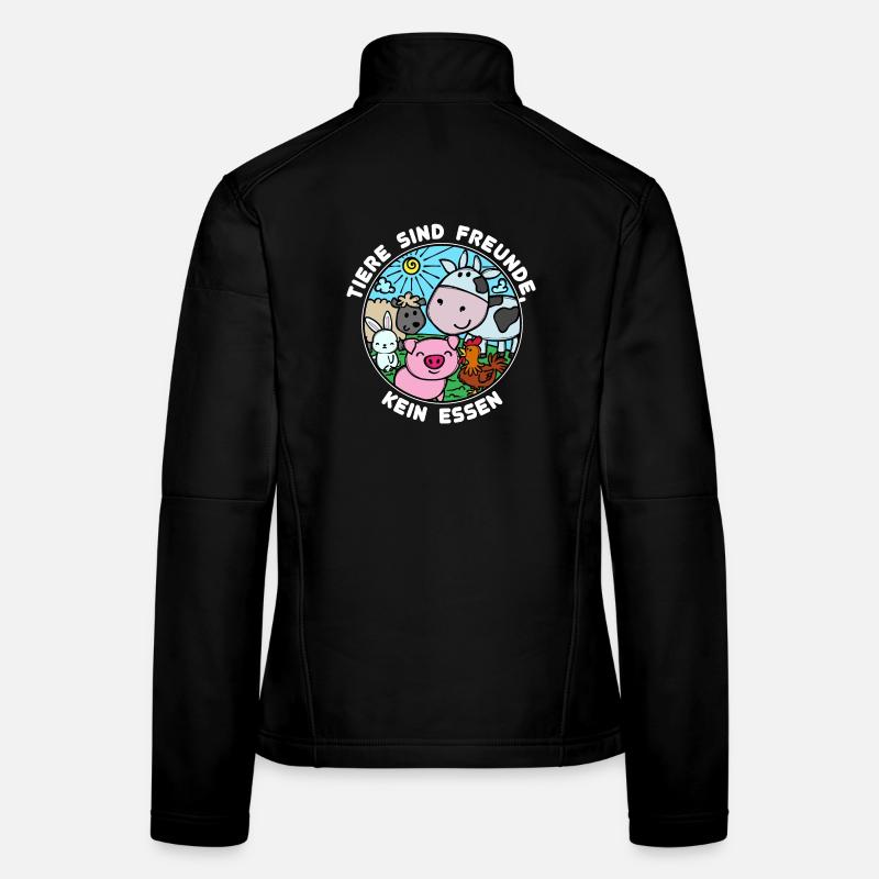 Schwein Kuh Vegan Statement Tierlieb Frauen Softshelljacke