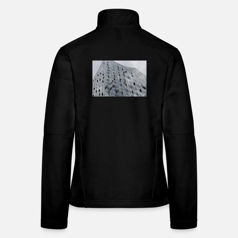 Elbphilharmonie mit Fensterputzern - Frauen Softshelljacke - Schwarz