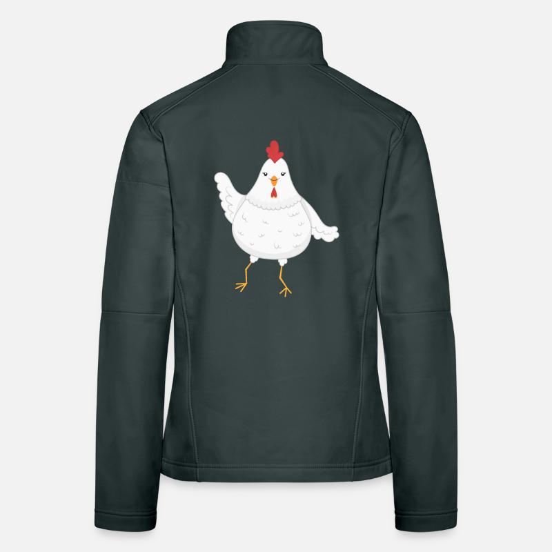 Poulet poules Veste en tissu softshell Femme