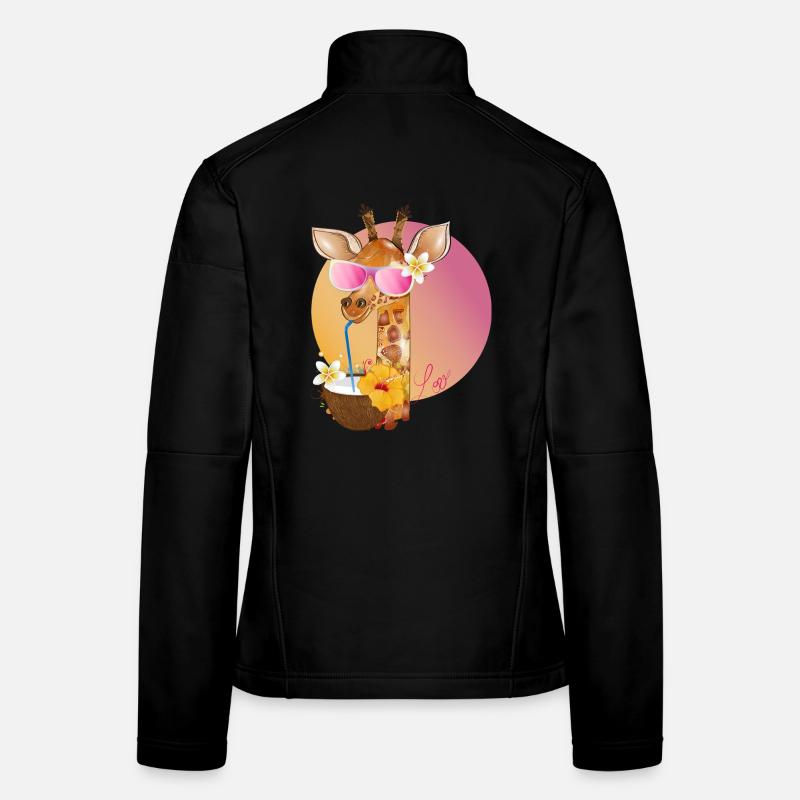 cool giraffe with sunglasses enjoys the summer Women's Softshell Jacket