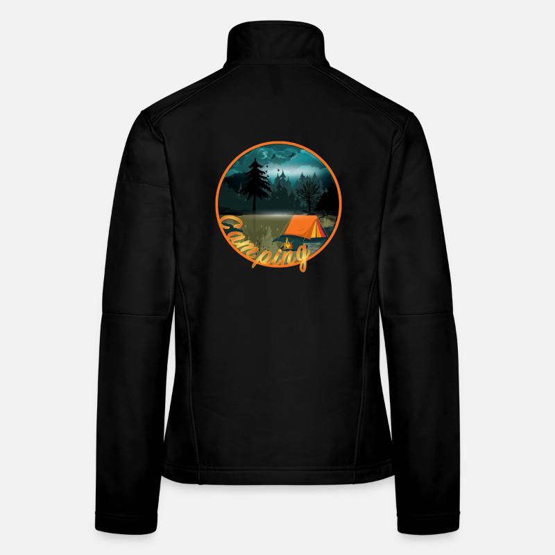 wildly romantic camping with campfire romance Women's Softshell Jacket