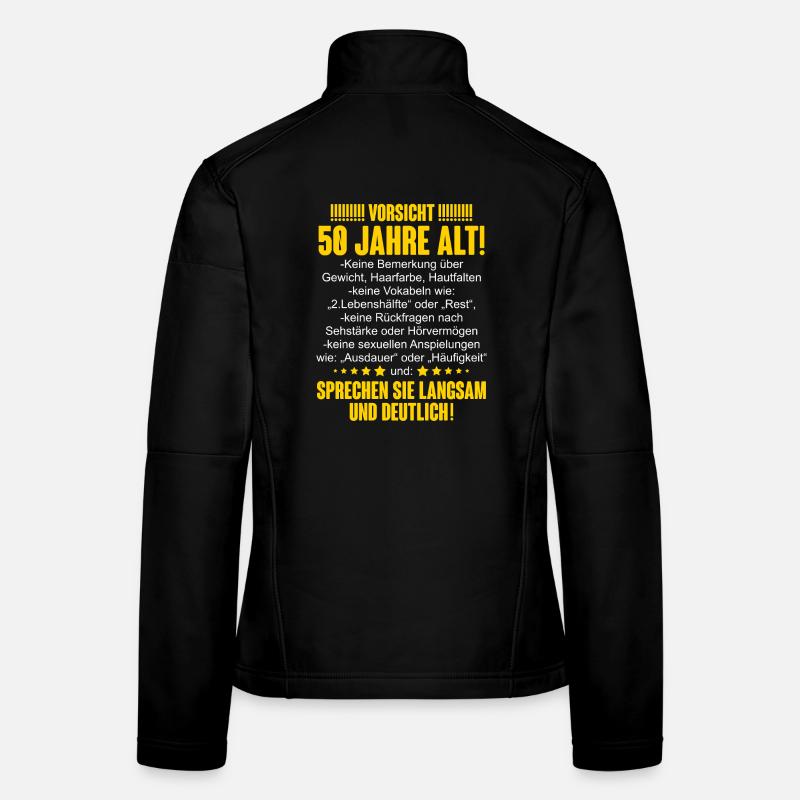 50. Geburtstag - Frauen Softshelljacke - Schwarz